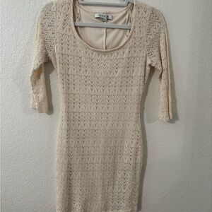 Forever 21 Beige Long Sleeve Knit Dress